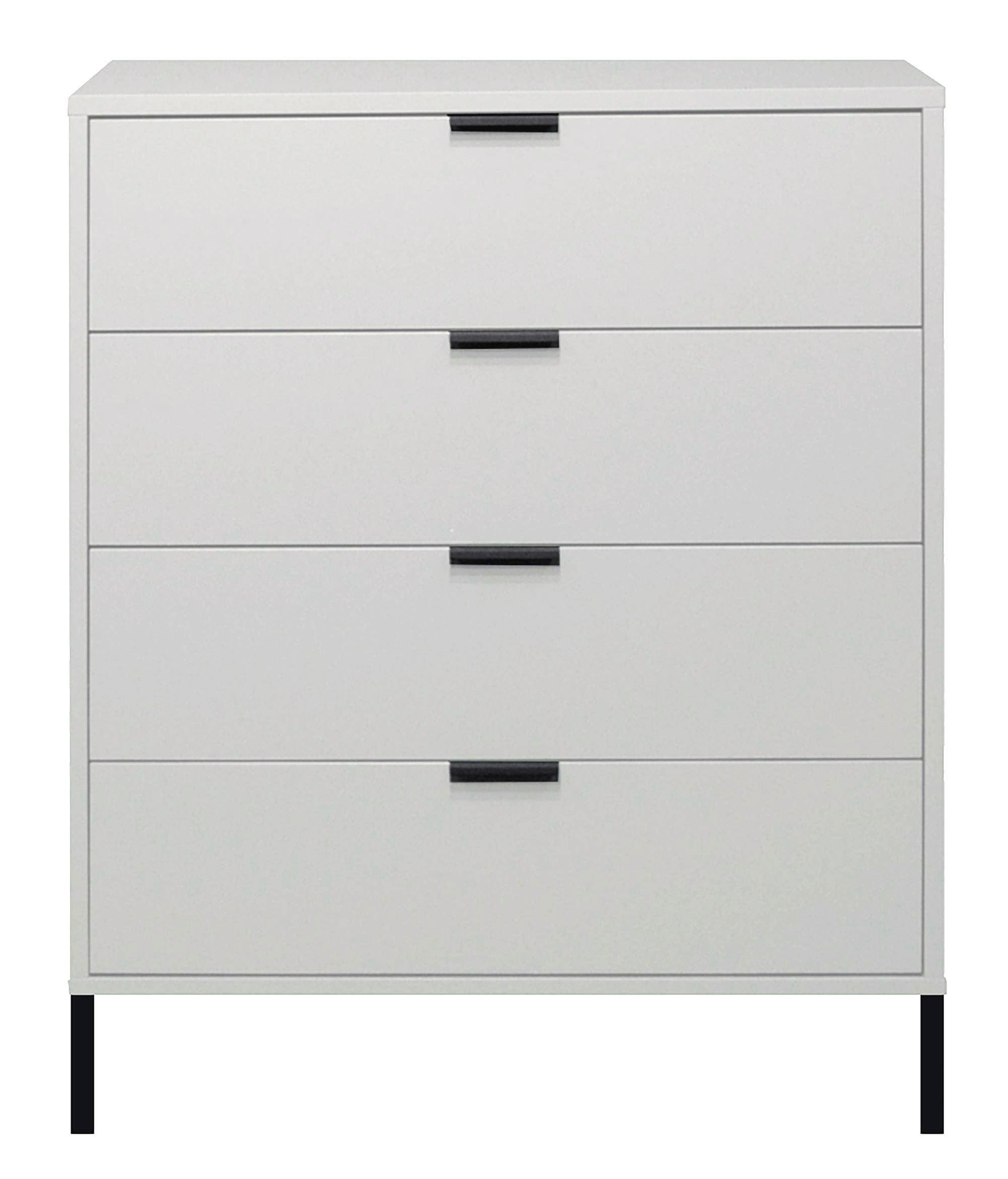 KOMMODE Erna 81x45x102 Kreidegrau matt Lack - Hellgrau, Holzwerkstoff (81/102/45cm) - 58aufmkessel