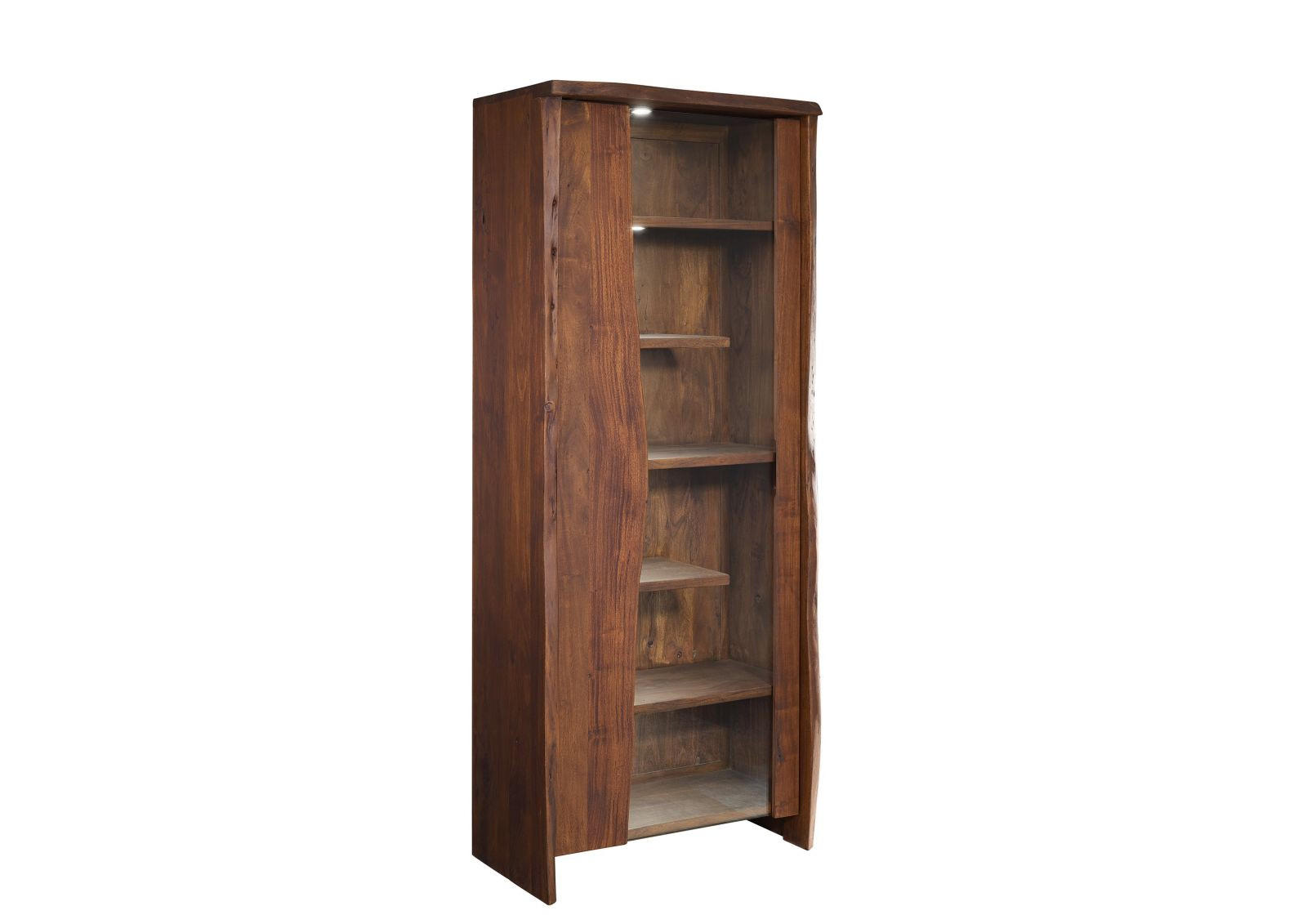 VITRINE Akazie 81x45x204 braun lackiert PURE ACACIA #207 - Braun, Holz (81/204/45cm) - Massivmoebel24