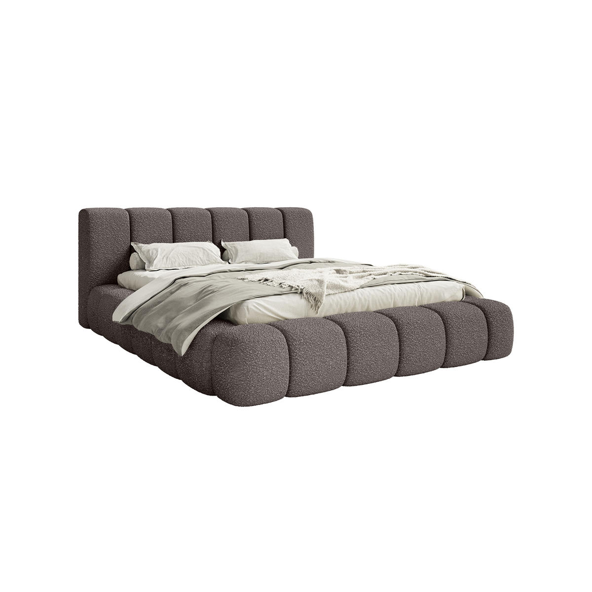 POLSTERBETT Goa 160x200 cm, Mokka - Mokka, Textil (160/200cm) - Fedve