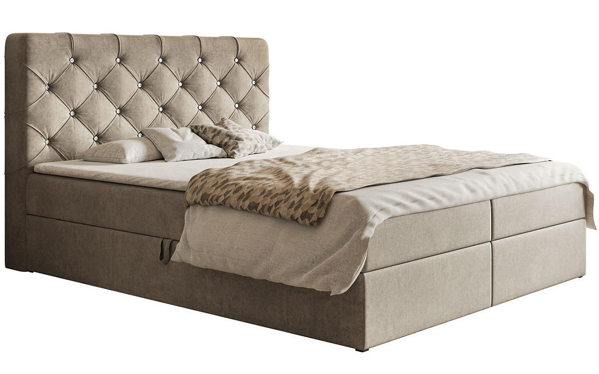 BETT Beige FOX 7 120x200 cm - Beige, Textil (120/200cm) - Sepro Meble