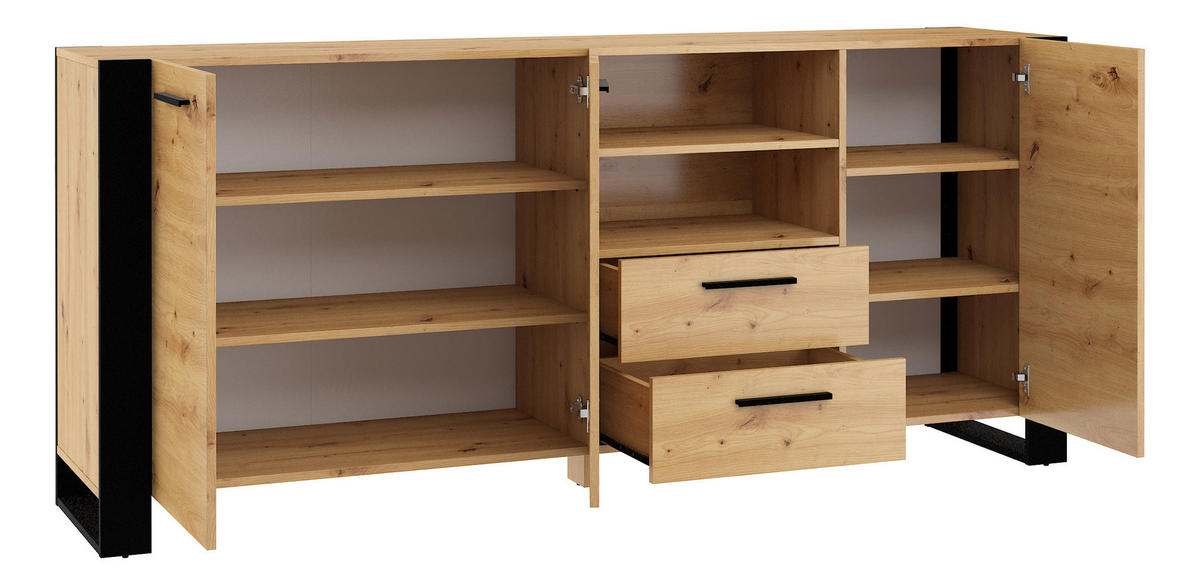 KOMMODE Artisann 197/87/45 - Eiche Artisan, Holzwerkstoff (197/87/45cm) - RAUMHIRSCH FURNITURE