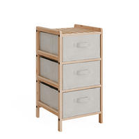 KOMMODE Bruno Beige 34.5 x 67 cm mit 3 Stoffschubladen - Beige/Naturfarben, Holzwerkstoff (34.5/67/36.5cm) - Vicco
