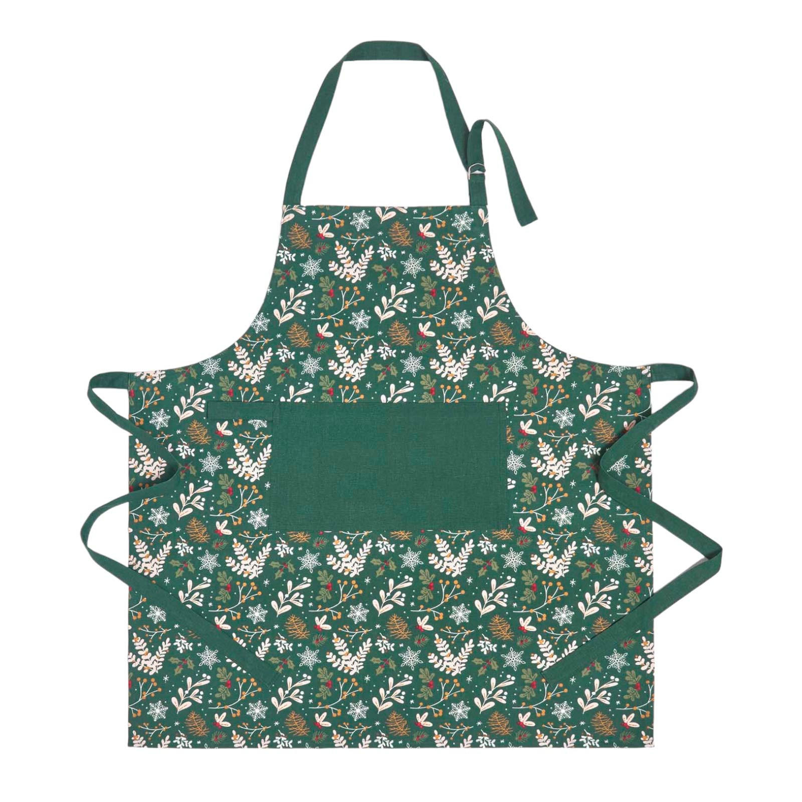 WEIHNACHTSSCHÜRZE Weihnachtswald, 100% Baumwolle - Grün, Textil (80/85cm) - Homescapes