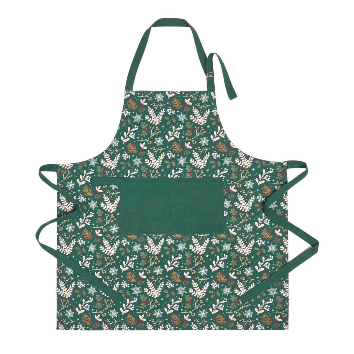 WEIHNACHTSSCHÜRZE Weihnachtswald, 100% Baumwolle - Grün, Textil (80/85cm) - Homescapes