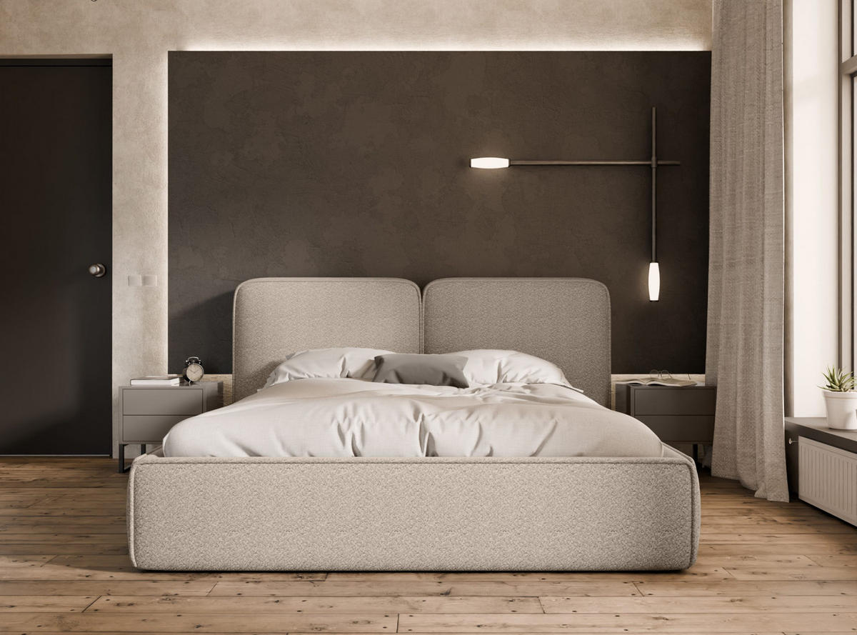POLSTERBETT Lauga 160x200 cm, Beige - Beige, Textil (160/200cm) - Fedve