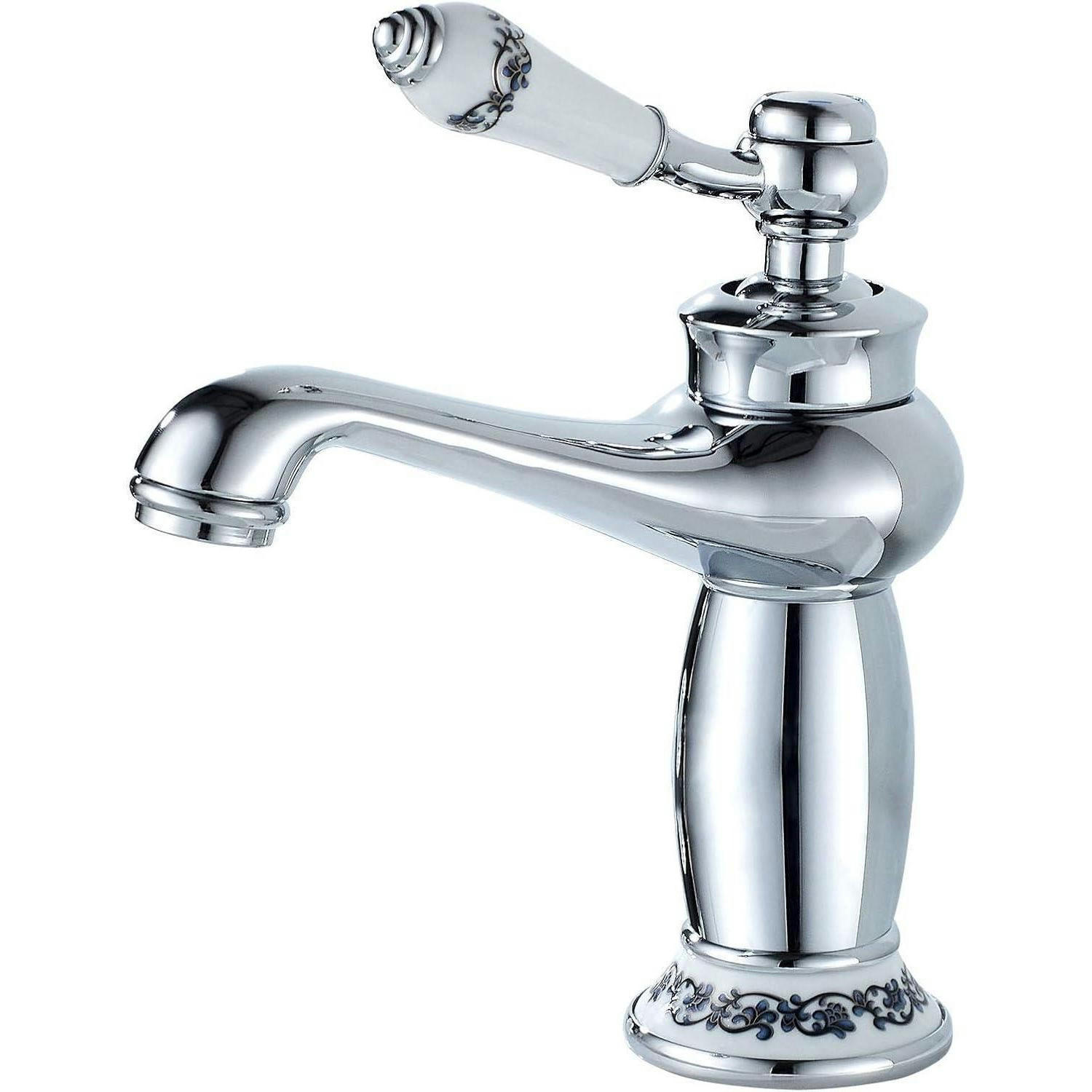 WASCHTISCHARMATUR Messing Chrom mit Keramikventil - Silberfarben, Metall (21/6/28cm)