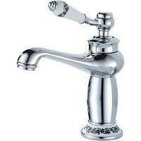 WASCHTISCHARMATUR Messing Chrom mit Keramikventil - Silberfarben, Metall (21/6/28cm)
