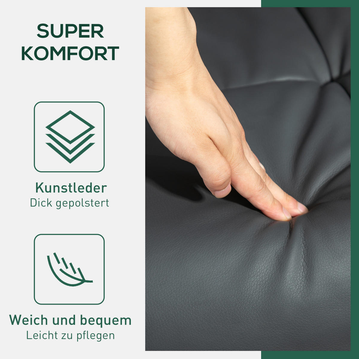 RELAXSESSEL 80/99/86 cm Dunkelgrau aus Holz mit Hocker und Liegefunktion - Dunkelgrau, Holz (86/99/80cm) - OKMYHOME