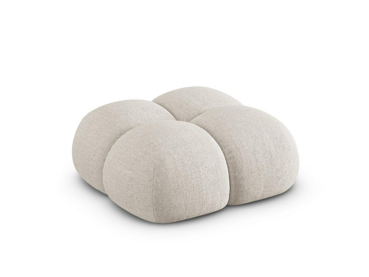 POUF Loretto aus strukturiertem Stoff beige - Beige, Textil (90/40/90cm) - Cosmopolitan Design