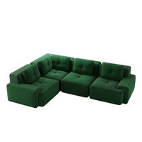 ECKSOFA DE-34222 modularer Tiefsitz Grün - Grün, Textil (104/382cm) - ComfortXL