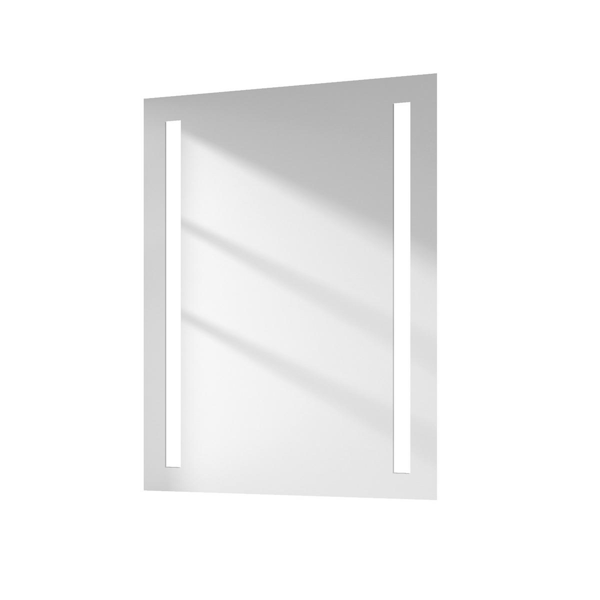 BADSPIEGEL mit Flammschutzfolie und Beleuchtung Rechteckig 80/60 cm - Weiß, Glas (60/3.5/80cm) - EMKE