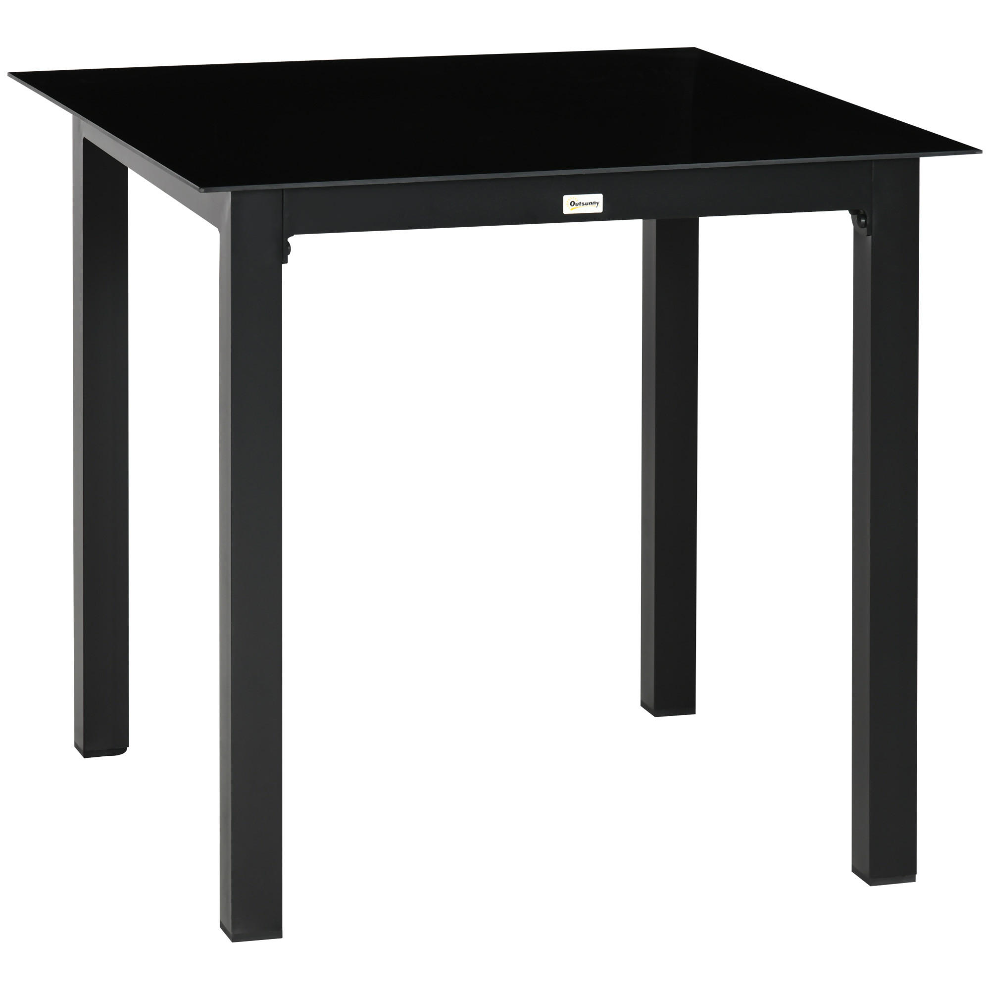 GARTENTISCH, Schwarz, Aluminium - Schwarz, Metall (80/80/74cm) - Outsunny