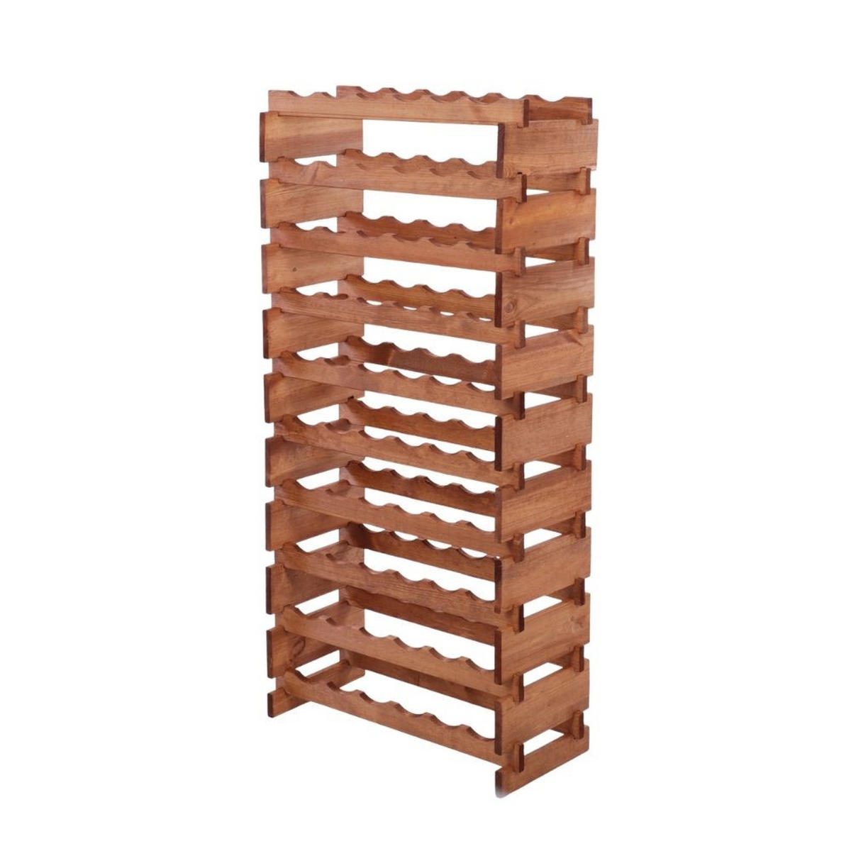 WEINREGAL VINOTECA FLEX PRO HxBxT 135x65x28cm 60 Flaschen auf 10 Ebenen Braun geölt - Braun, Holz (65/135/28cm) - PROREGAL