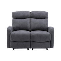 RELAXSOFA - 2 Personen - stoff - grau Evelyn - Grau, Textil (128/100/95cm) - Vente-Unique