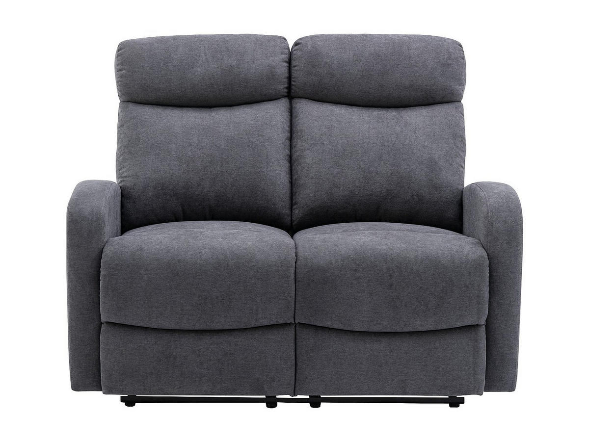 RELAXSOFA 2-Sitzer - Stoff - Grau - EVELYN - Grau, Textil (95/100/128cm) - Vente-Unique