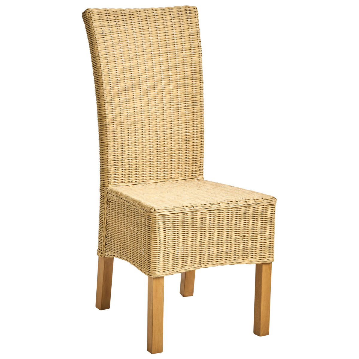 ESSZIMMERSTUHL 2er-Set Naturfarben Andes - Beige/Naturfarben, Naturmaterialien (43/105/50cm) - Beliani