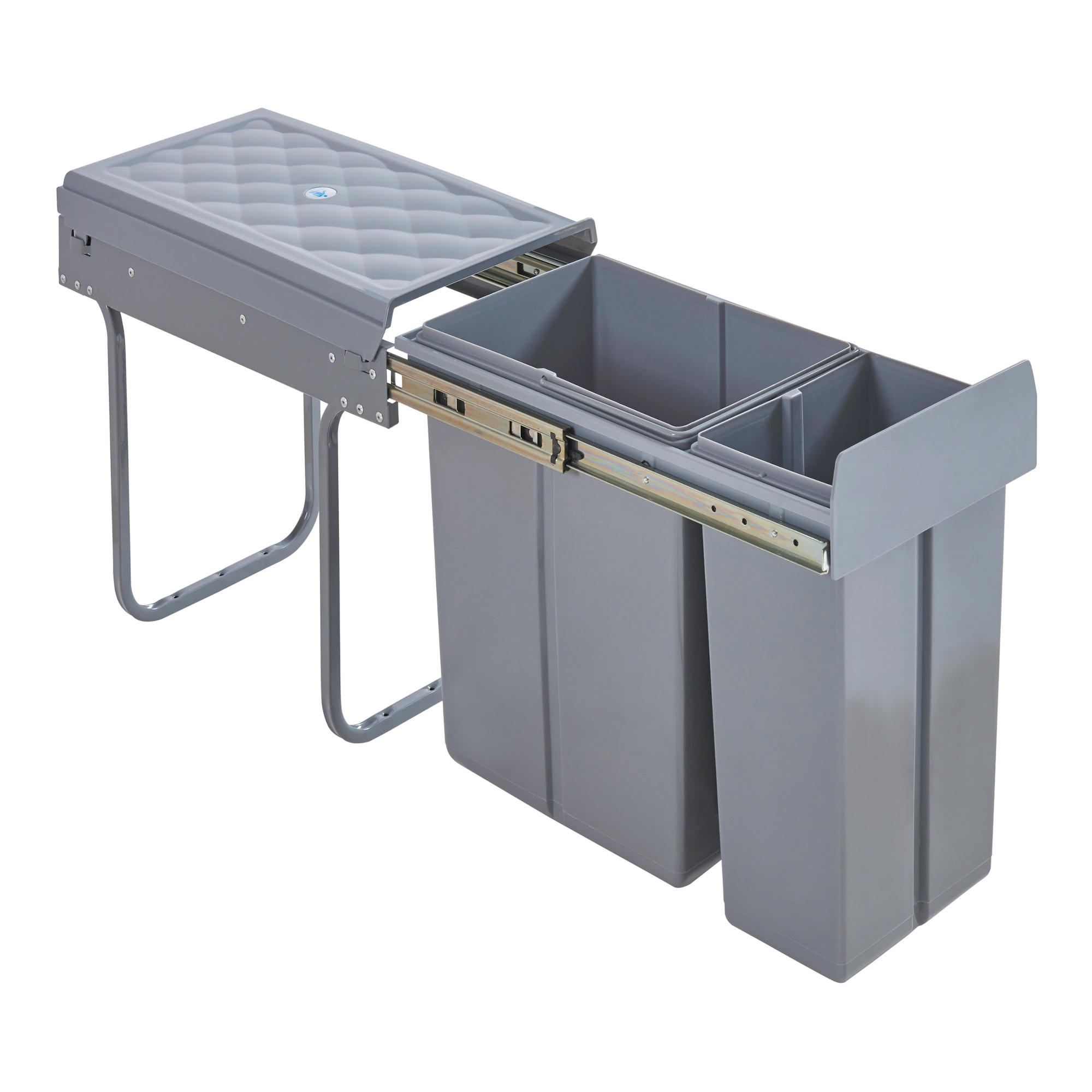 VESTAVĚNÝ KOŠ NA ODPAD Froland - šedá, kov/plast (48/42/26cm) - [en.casa]