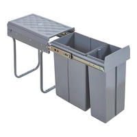 VESTAVĚNÝ KOŠ NA ODPAD Froland - šedá, kov/plast (48/42/26cm) - [en.casa]