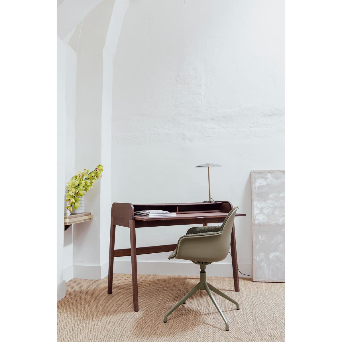 ESSZIMMERSTUHL Albert Kuip Swivel Armlehne Grün - 2 er Set - Grün, Textil (59.2/83.6/52cm) - Zuiver