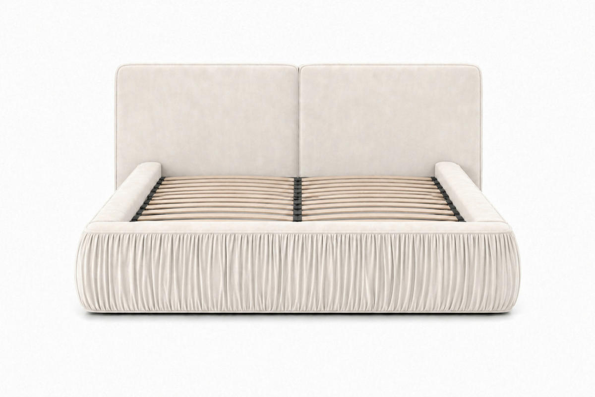 POLSTERBETT 08 180 x 200 cm – Riviera – Bett mit Gasdruckfedern und Stauraum - Creme, Holz (180/200cm) - ROYAL24_MARKT