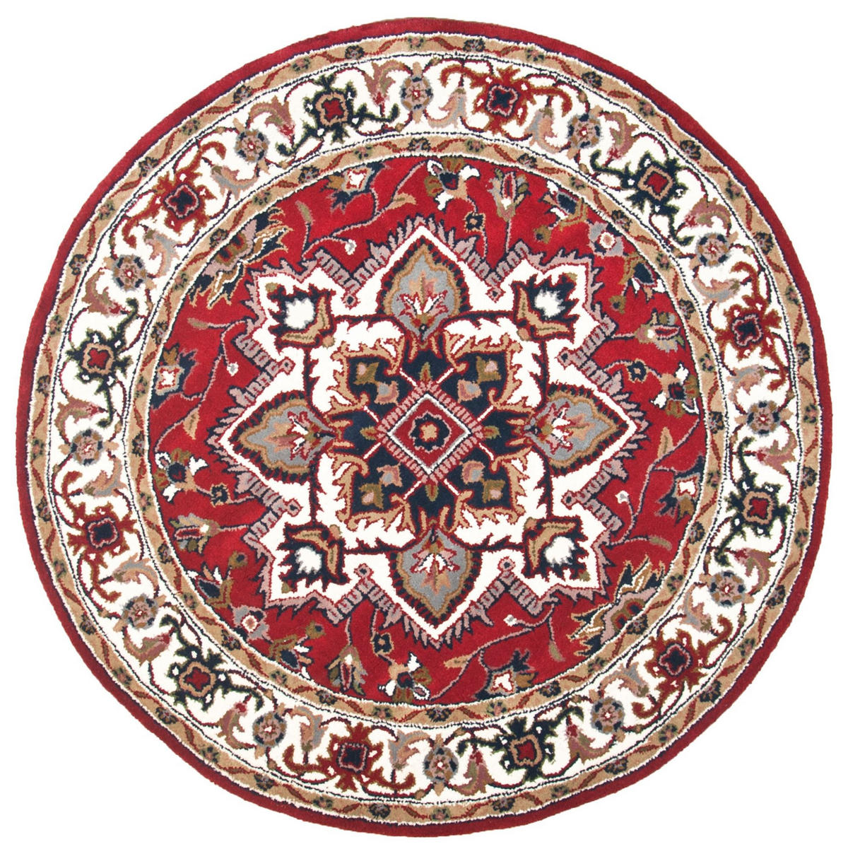 HANDTUFTTEPPICH Royal Heriz 190x190 cm - Rot, Textil (190/190cm) - THEKO