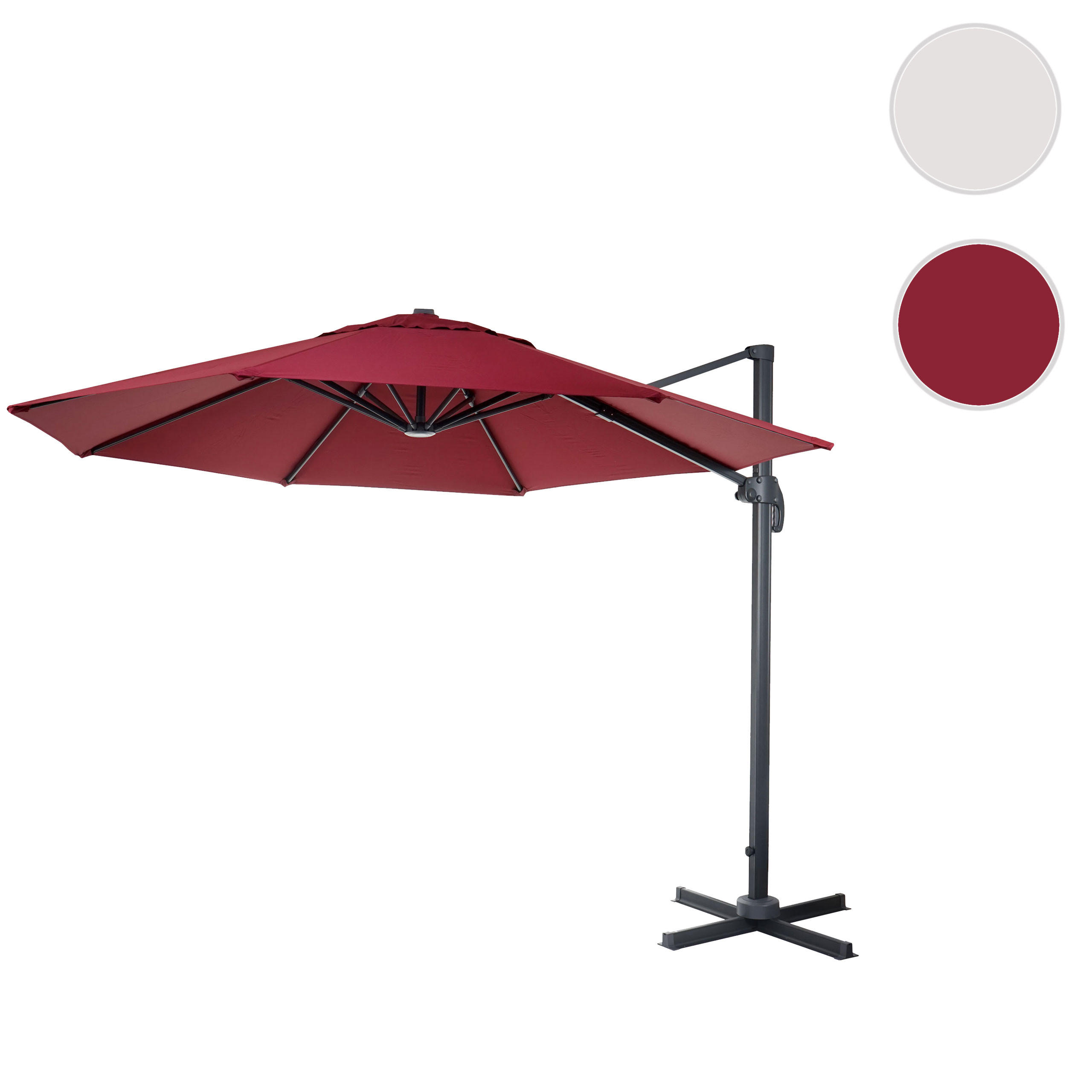 Thumbnail - MCW Ampelschirm, Bordeaux, Textil, 420x400 cm, Sonnen- & Sichtschutz, Sonnenschirme, Ampelschirme