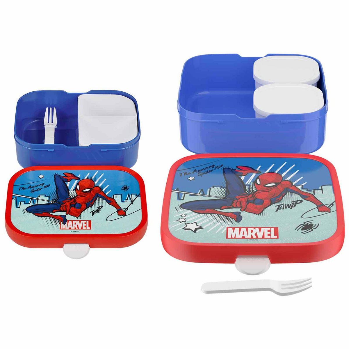 BROTDOSEN-SET Campus (2025) Spiderman 2er Set - Blau/Rot, Kunststoff (1/1/1cm) - Mepal