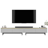 TV-LOWBOARD 2-er Set Selene Weiß Matt mit Metallrahmen 140 cm - Schwarz/Weiß, Holzwerkstoff/Metall (280/44/35cm) - Meble Lindner
