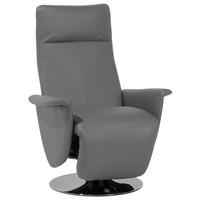 RELAXSESSEL Kunstleder Grau elektrisch verstellbar Prime - Grau, Textil/Metall (82/113/80cm) - Beliani
