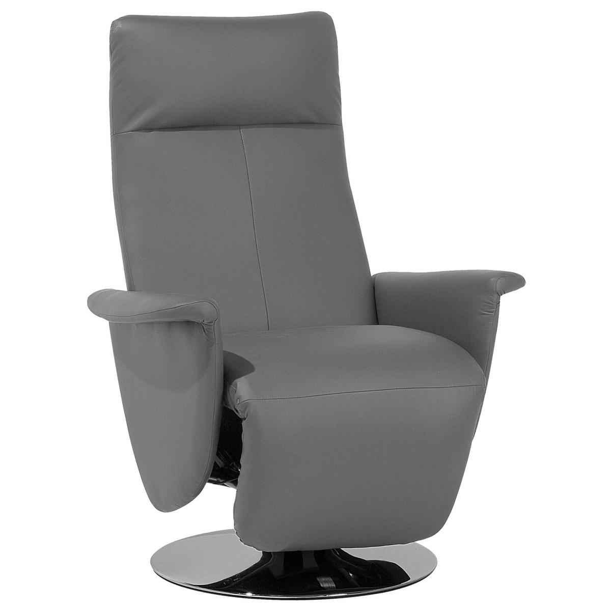 RELAXSESSEL Kunstleder Grau elektrisch verstellbar Prime - Grau, Textil/Metall (82/113/80cm) - Beliani
