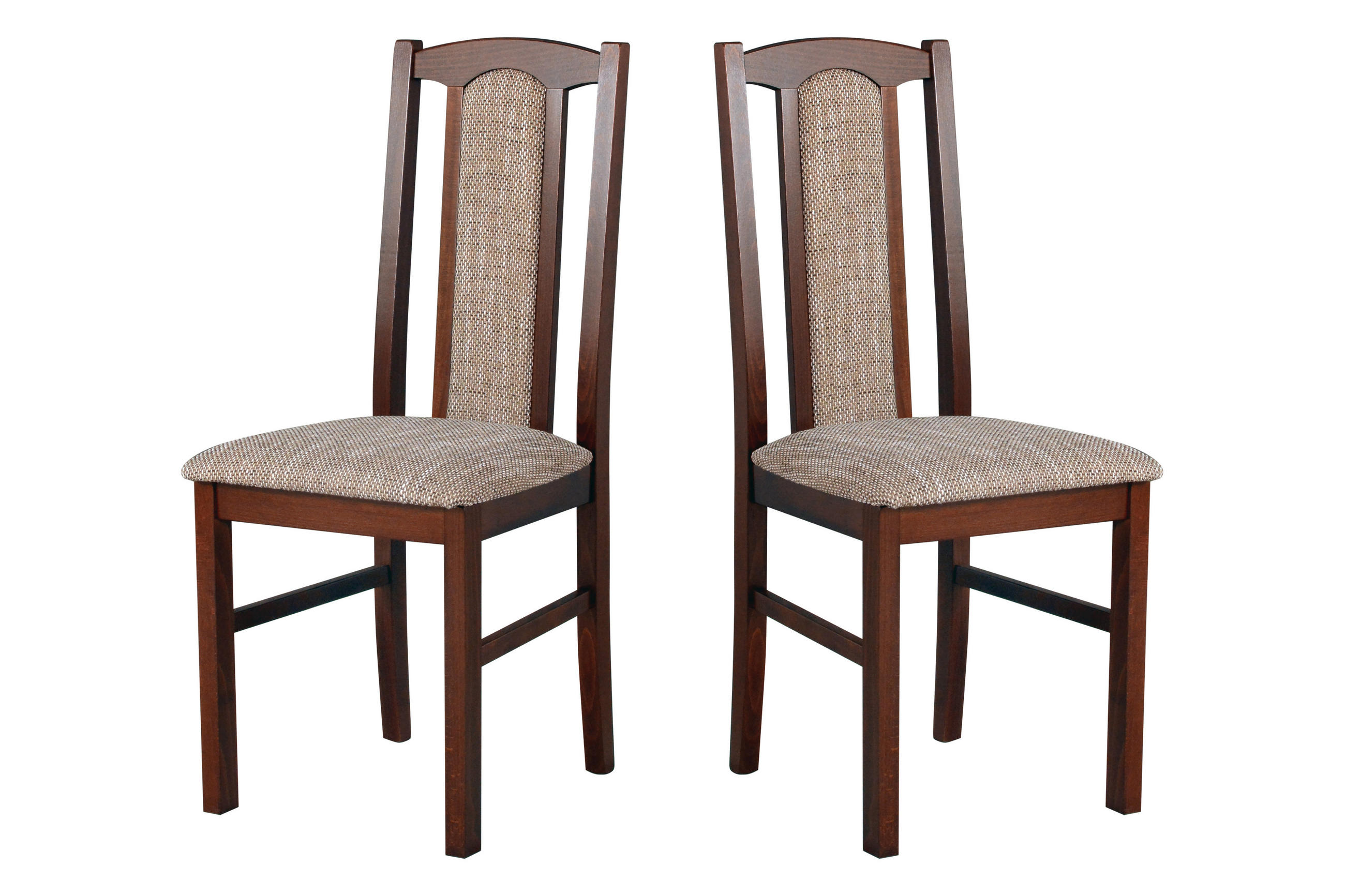 STUHL Bos 7 (2er Set) - Hellbraun/Nussbaumfarben, Holz (43/95/40cm) - Leaf Design