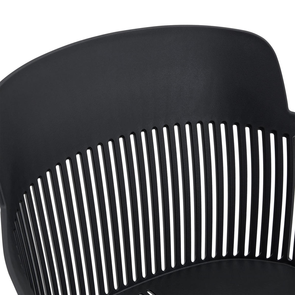 GARTENSTÜHLE MANTEY 4er-Set schwarz - Schwarz, Metall (59/81/52cm) - IDIMEX