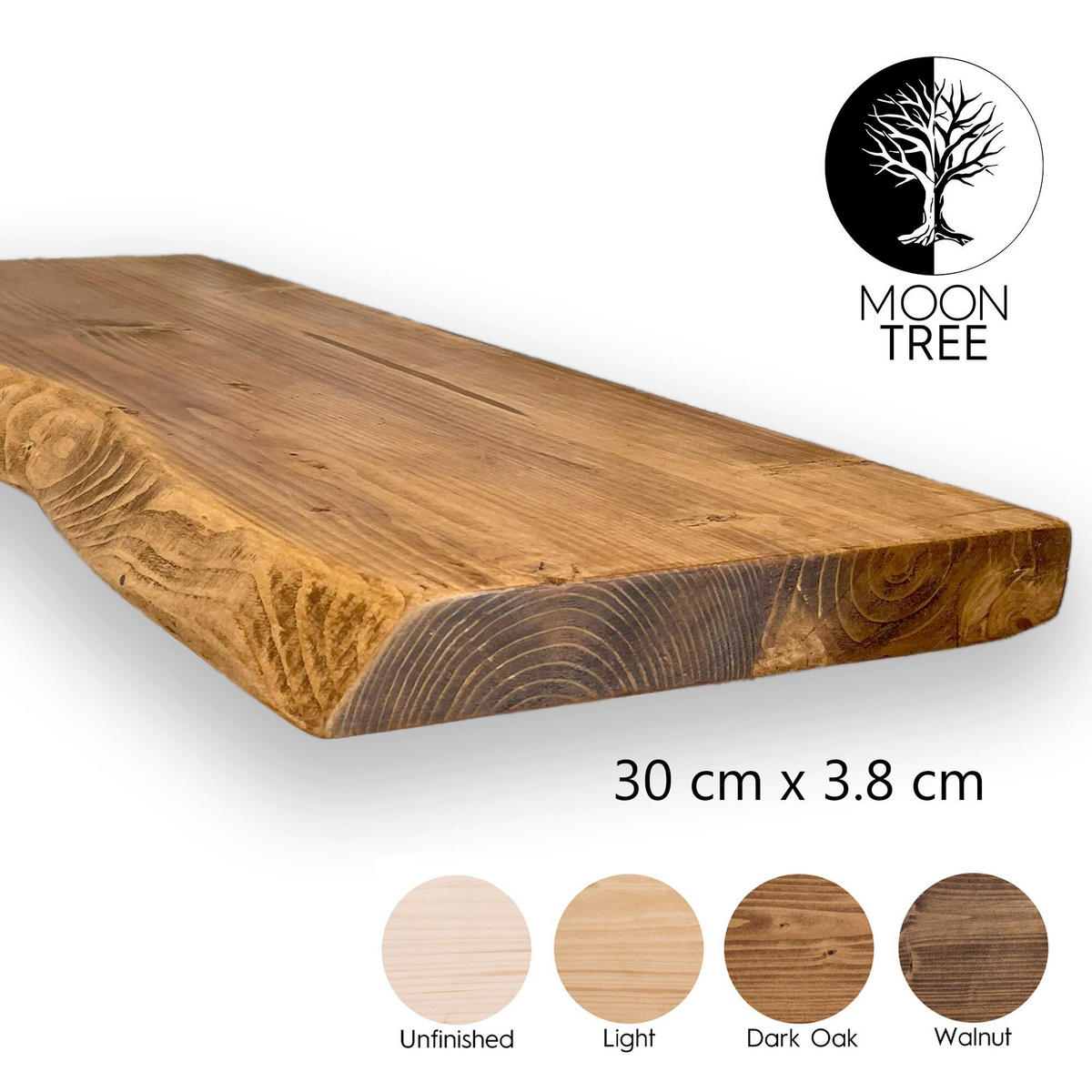 WANDREGAL rustikales 30/3,8/60 cm dunkle Eiche - Dunkelbraun, Holz (60/3.8/30cm)