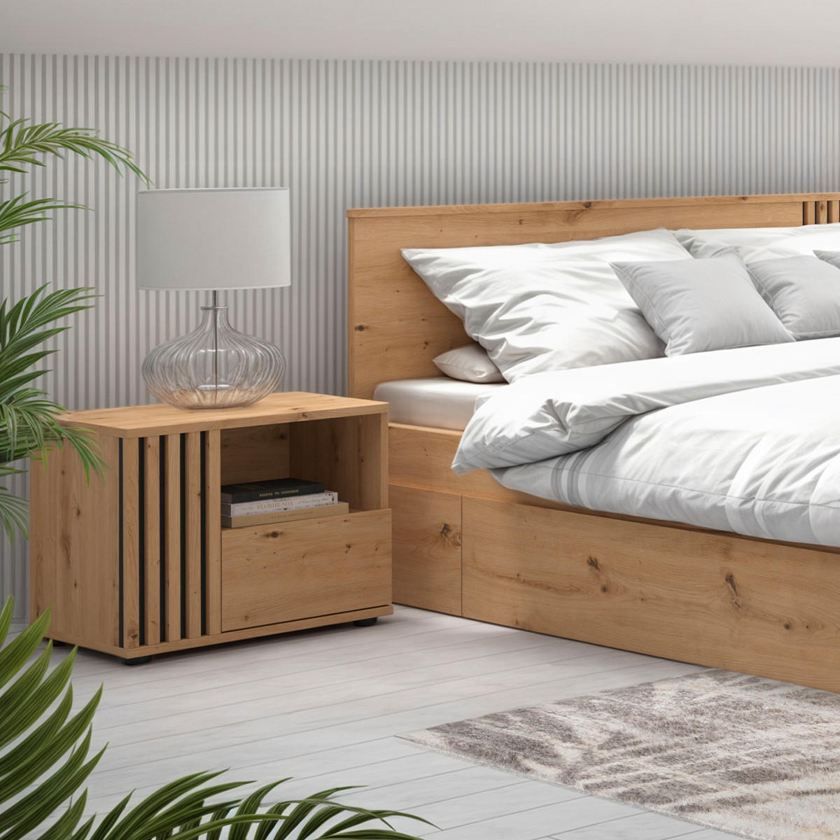 NOČNÍ STOLEK Ezra Dřevo - hnědá, kompozitní dřevo (55/46/40cm) - Petits-meubles