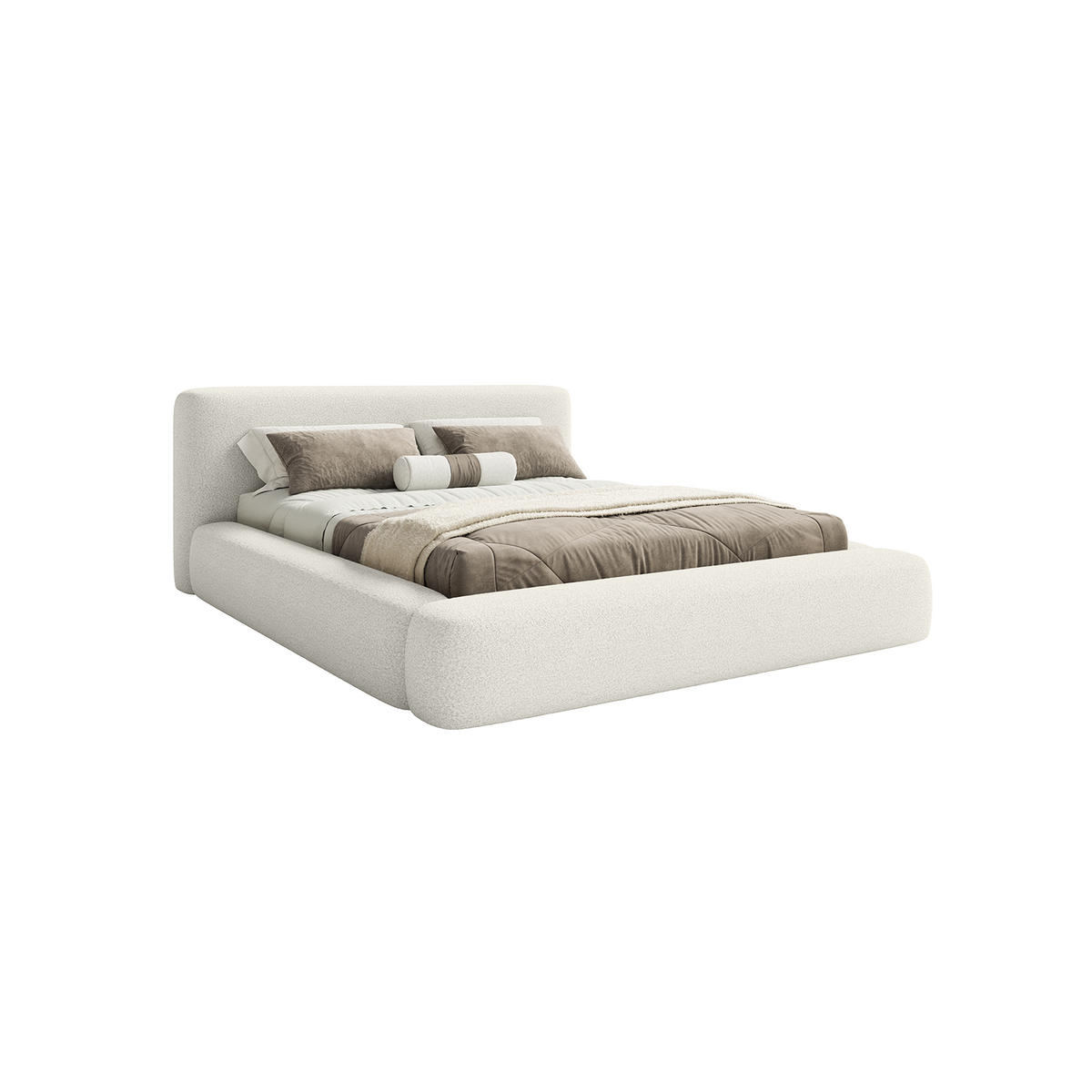 POLSTERBETT Fummo 120x200 cm, Weiß - Weiß, Textil (120/200cm) - Fedve
