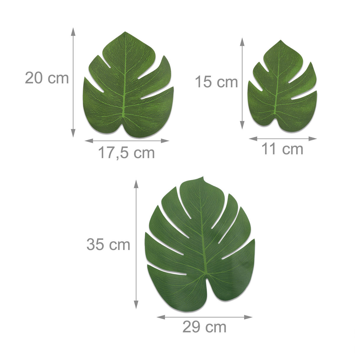 72XDEKOBLATT - Dunkelgrün, Textil (40cm) - Relaxdays