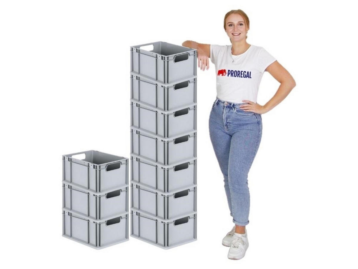 EUROBOX Nextgen Economy Griffe Offen 22x30x40cm 20 Liter - Grau, Kunststoff (30/22/40cm) - PROREGAL