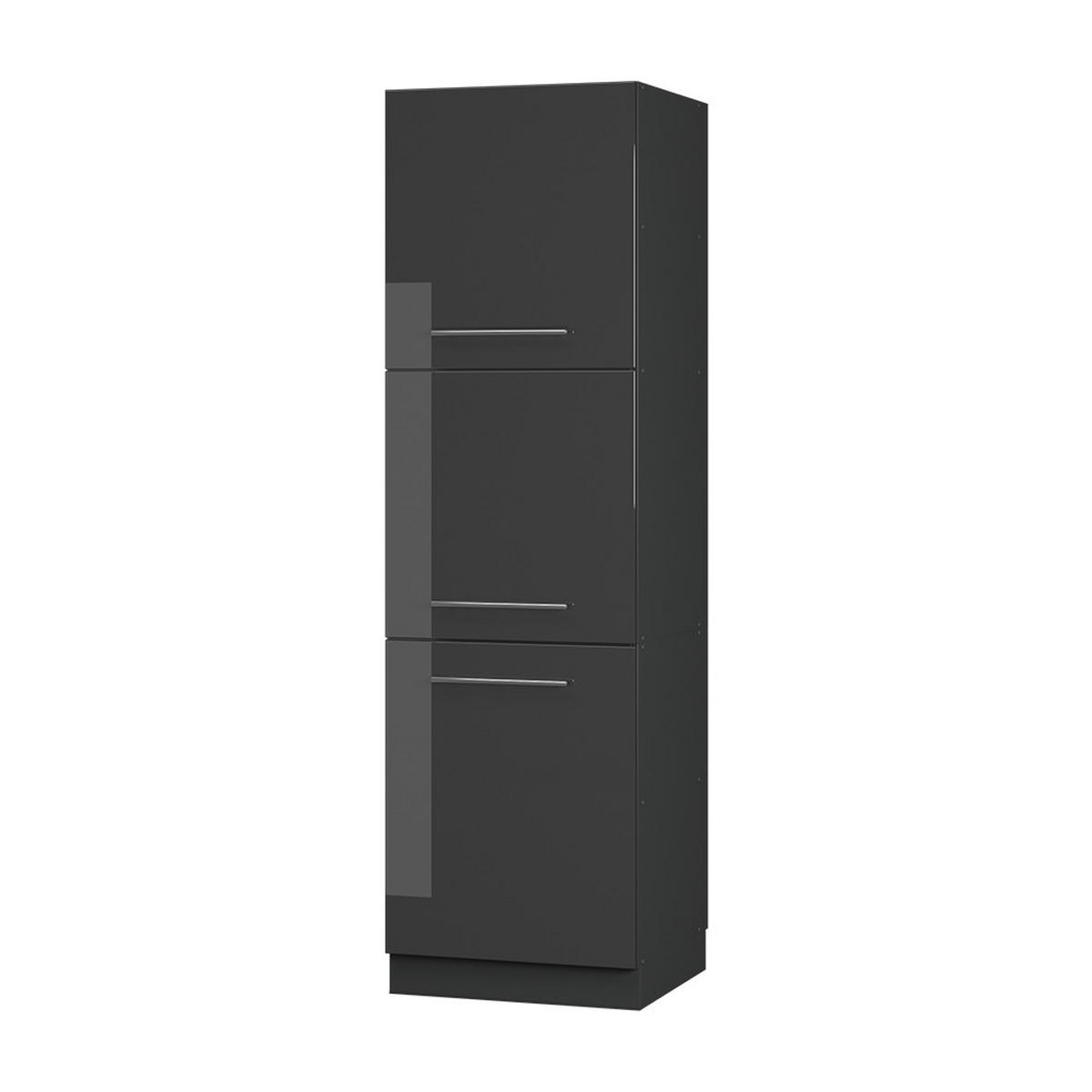 SKŘÍŇKA NA VESTAVĚNOU TROUBU Fame-Line Antracitový vysoký lesk - antracitová/vysoce lesklá černá, kompozitní dřevo (60/206.8/58cm) - Vicco