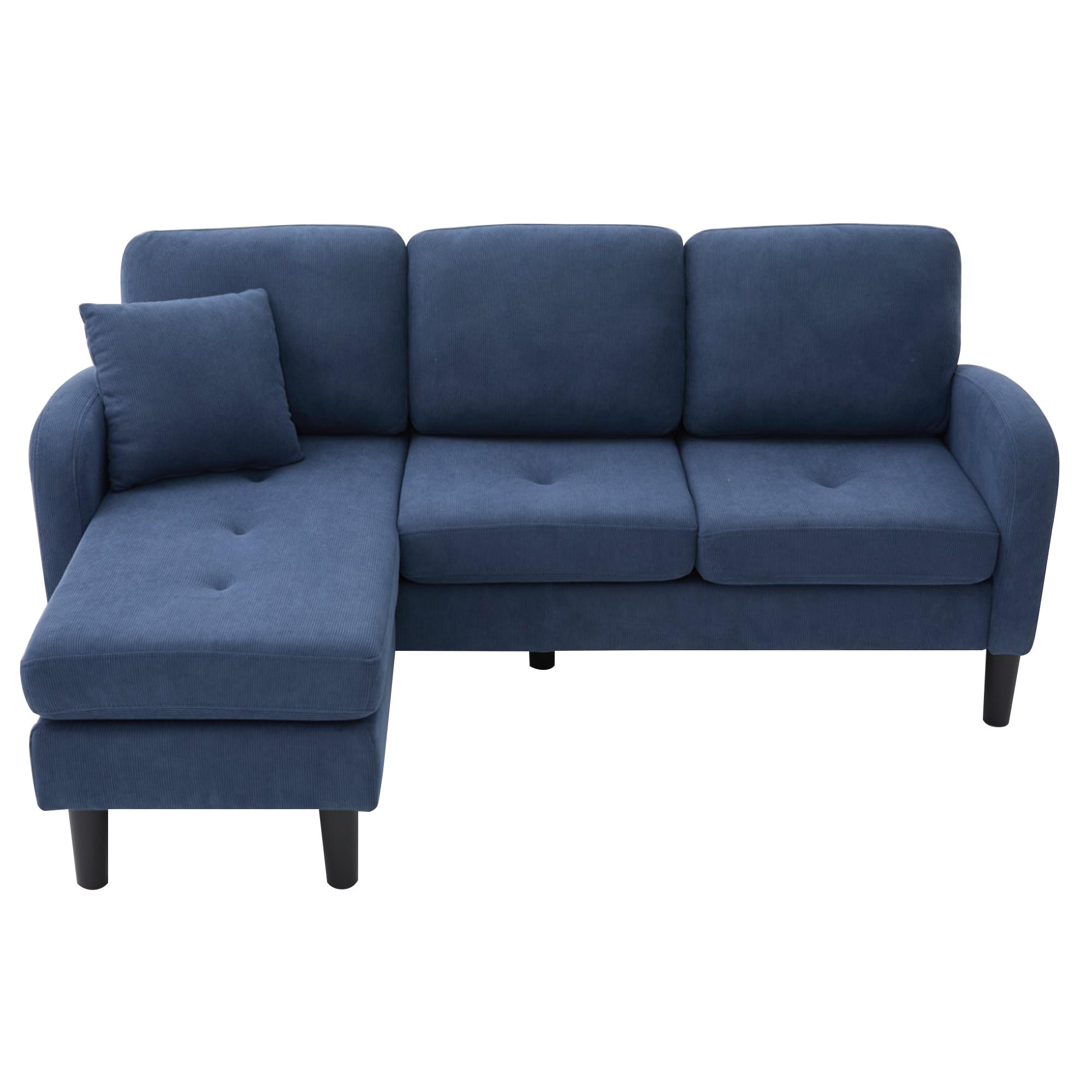 ECKSOFA 166/118/77 cm Blau mit Chaiselongue - Blau, Textil (166/118cm) - Oxeza