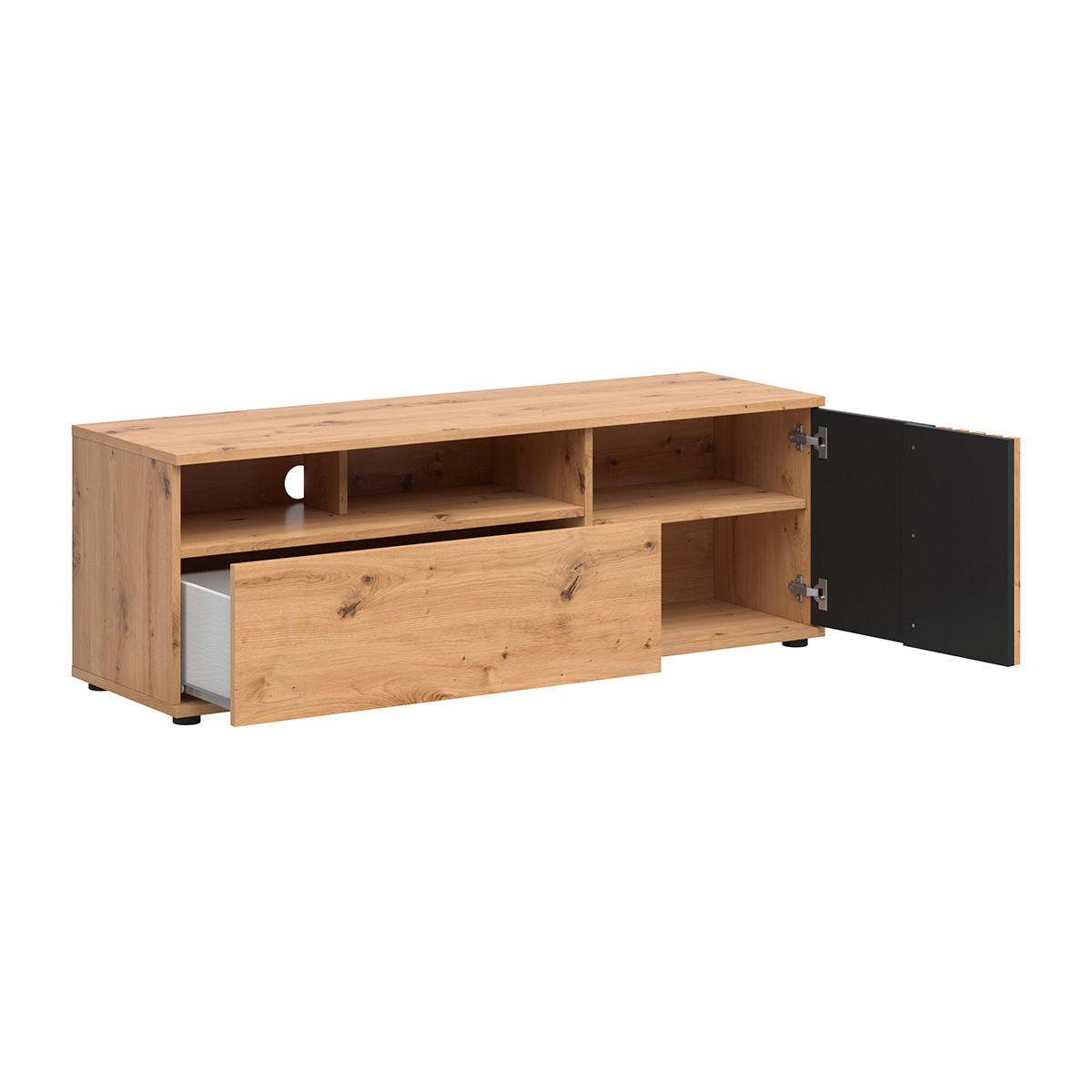 TV-MÖBEL Ezra Holz - Braun, Holzwerkstoff (135/46/40cm) - Petits-meubles