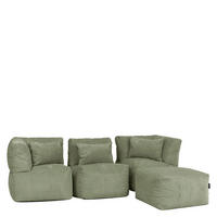 SITZSACK-SOFA 4-tlg. modular cord Noa - Salbeigrün, Textil (306/70/78cm) - icon
