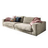 SOFA 3-SITZER MADELINE Grau Cord - Greige/Schwarz, Textil (290/85/127cm) - KAWOLA