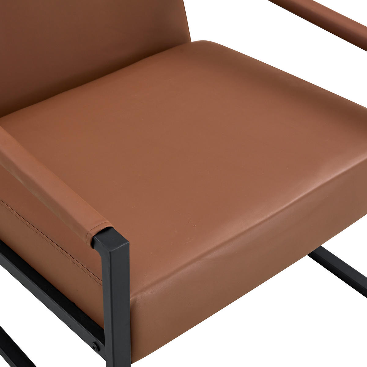 SESSEL mit schwarzem Metallrahmen, DE-42370, Braun - Braun, Metall (75.5/75.2/68.6cm) - ComfortXL