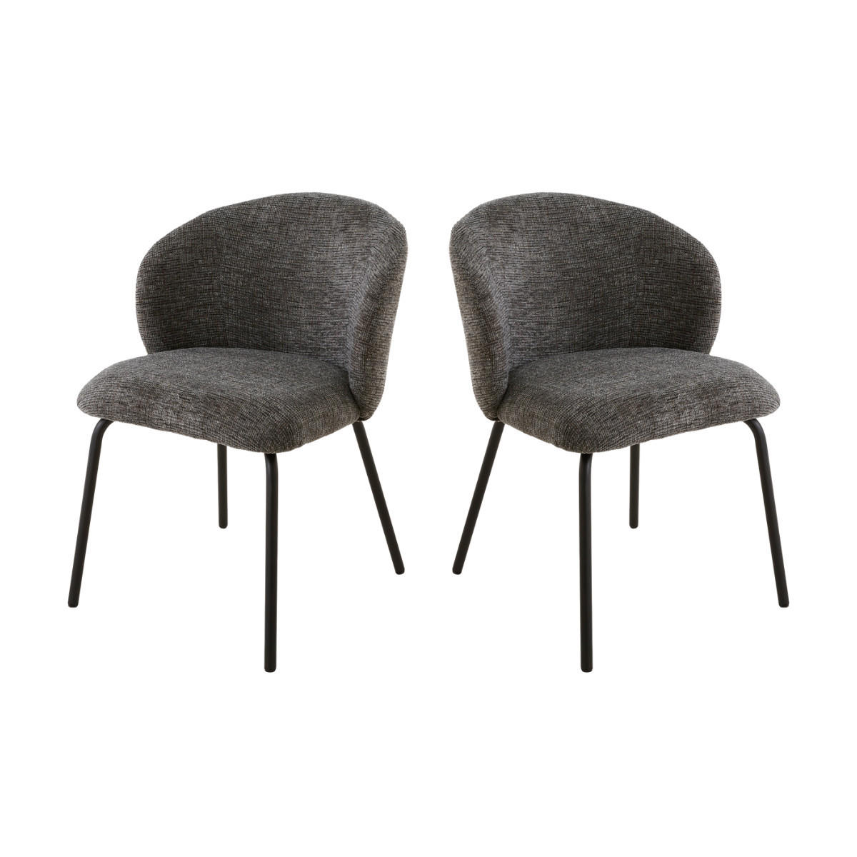 2ER-SET Stühle mit gepolsterter Sitzfläche und Rückenlehne Vesper 57/56/78 cm - Grau, Holzwerkstoff (49/79/56cm) - Calicosy