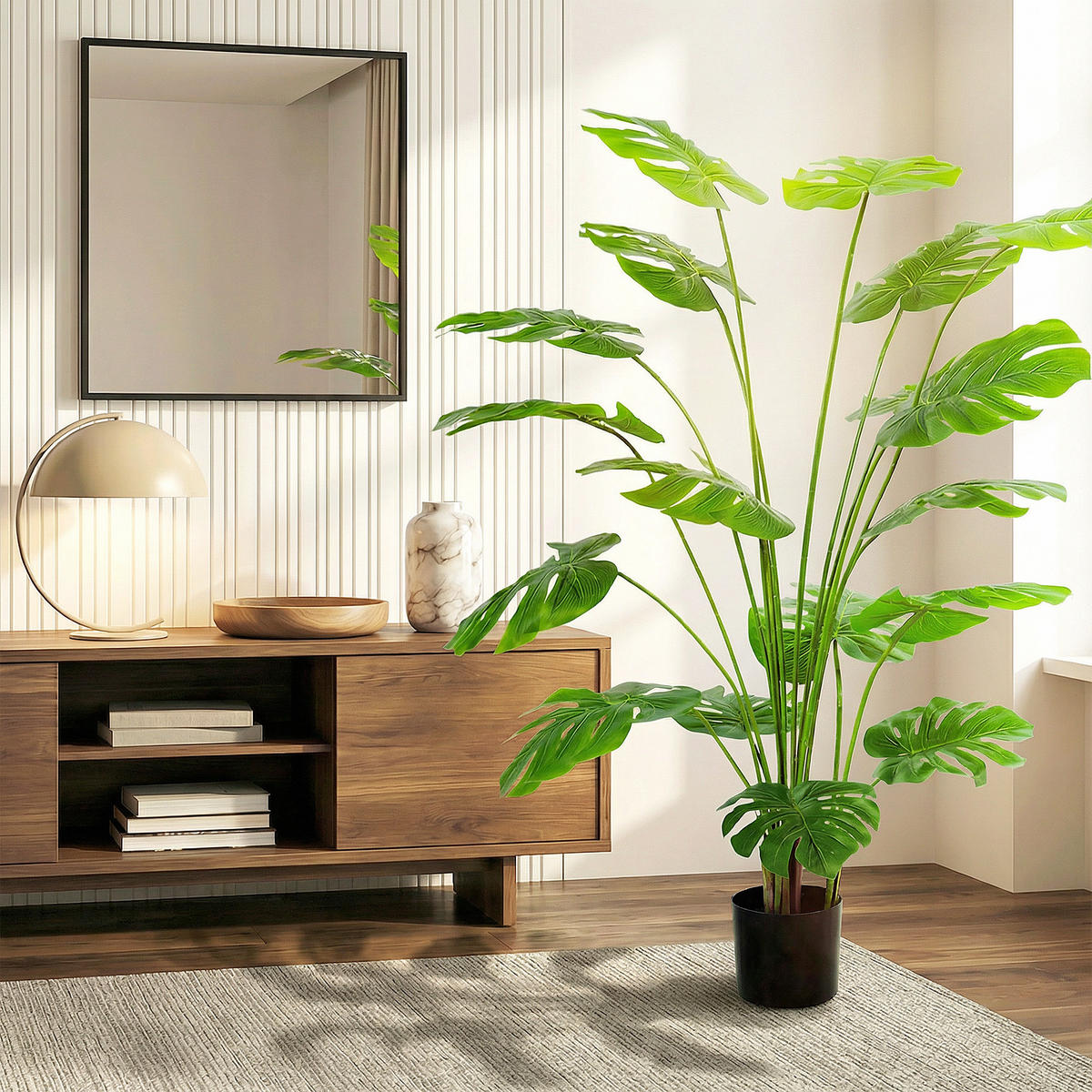 KUNSTPFLANZE DE-16649 150 cm, Monstera deliciosa Grün - Grün, Kunststoff (150cm) - ComfortXL