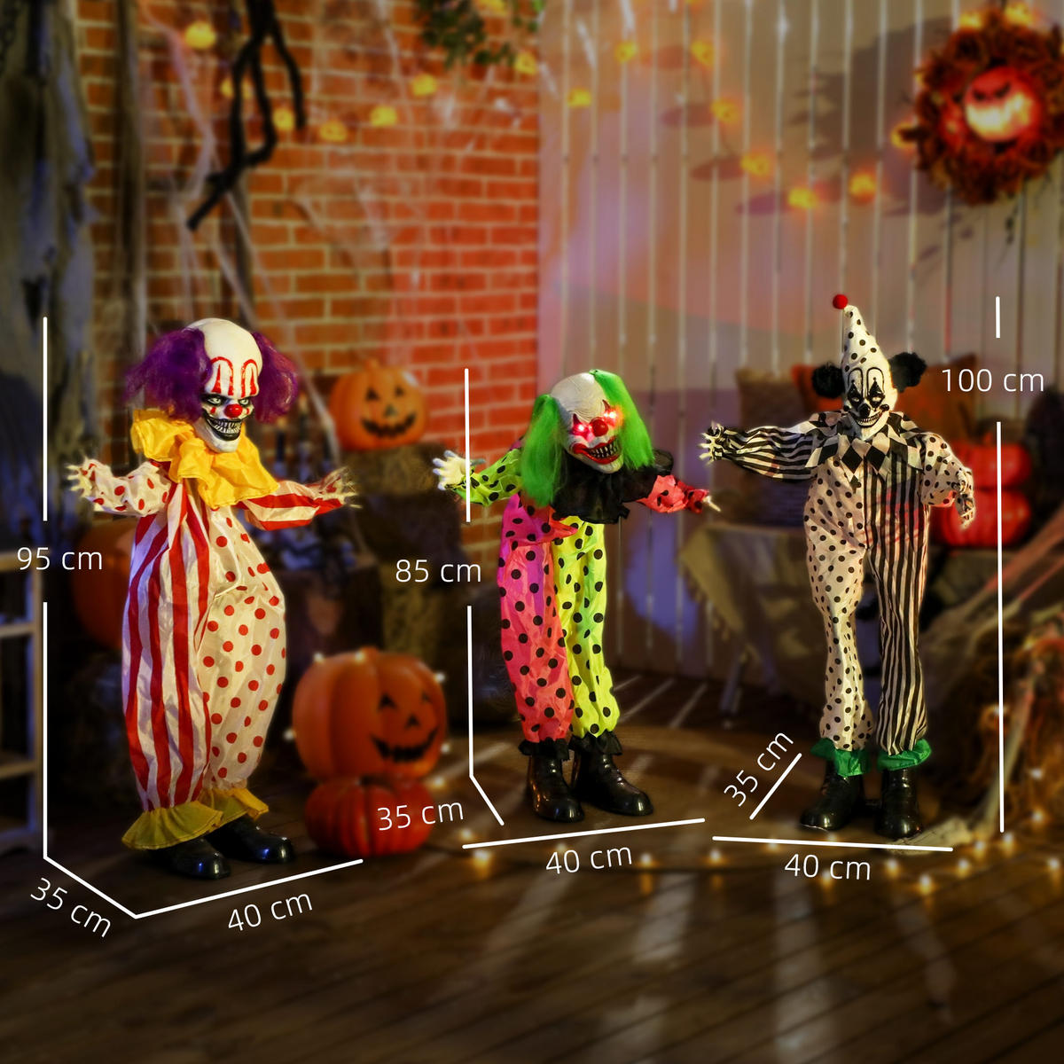 HALLOWEEN-DEKORATION Polyetser Mehrfarbig - Multicolor, Textil (33/180/40cm) - Outsunny
