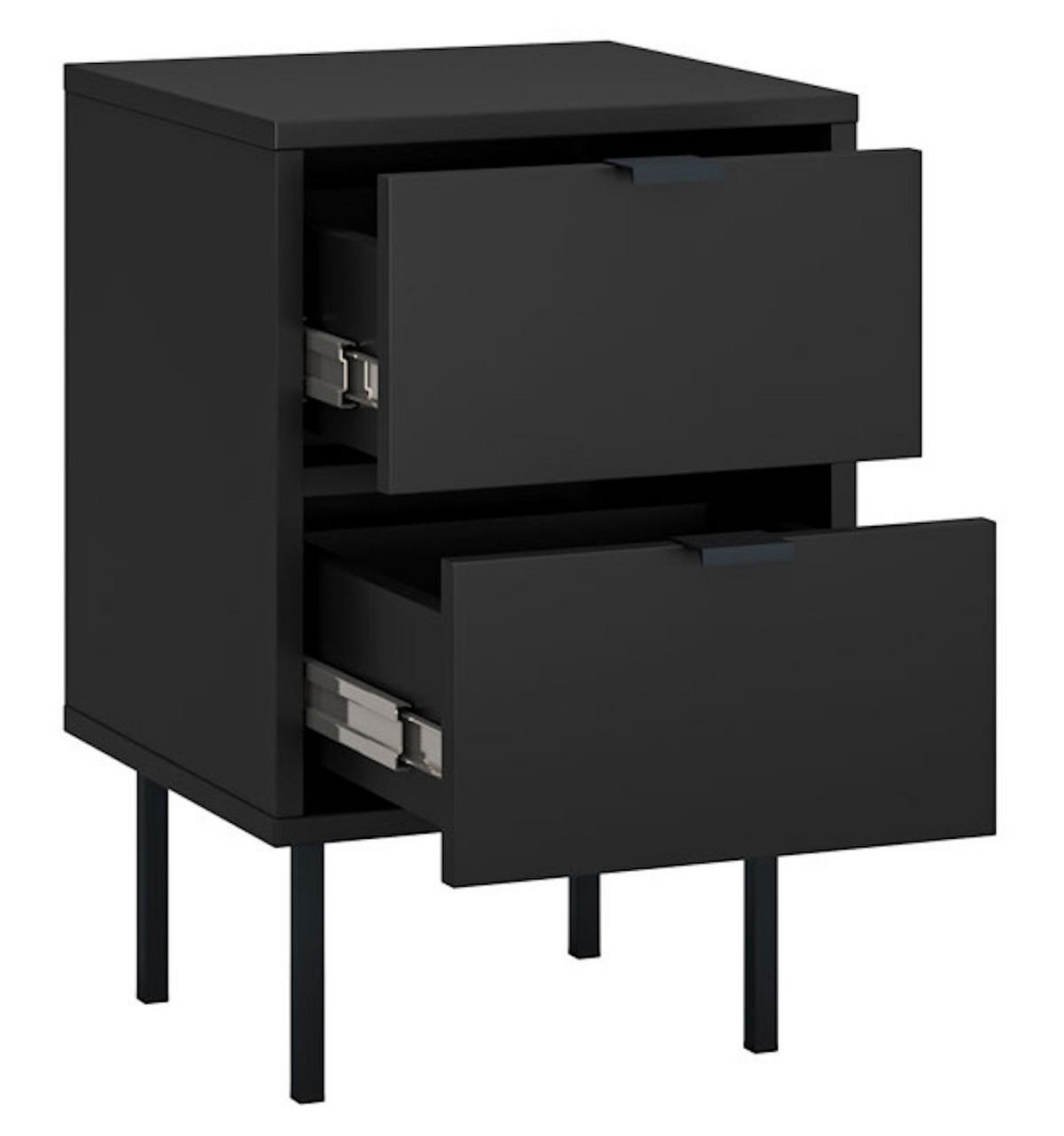 Nachttisch IDO schwarz 35 / 34 / 54 cm - Schwarz, Holz/Holzwerkstoff (35/54/34cm) - Feldmann-Wohnen