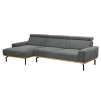 ECKSOFA mit Longchair links Katrien Cordstoff anthrazit - Anthrazit, Kunststoff (135/280cm) - 58aufmkessel