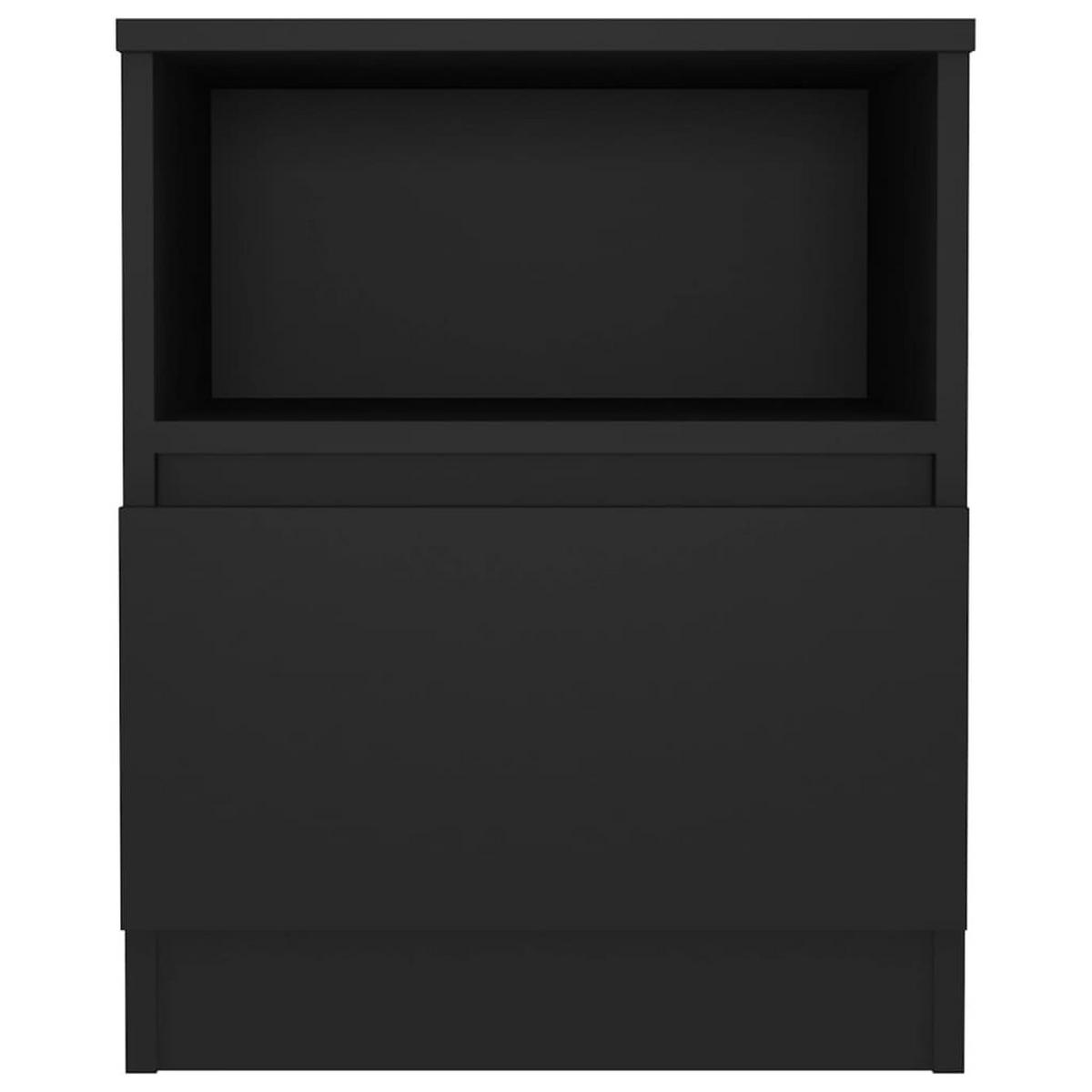 NACHTTISCH 2 Stk. mit 1 Schublade, 1 Regal 40/40/50 cm aus Holzwerkstoff in Schwarz - Schwarz, Holz (40/50/40cm) - vidaXL