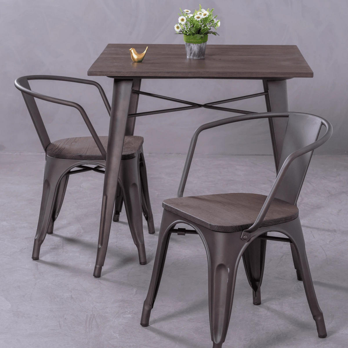 STUHL Metall Alteiche - Alteiche, Metall (52/69/47cm) - Nest Dream